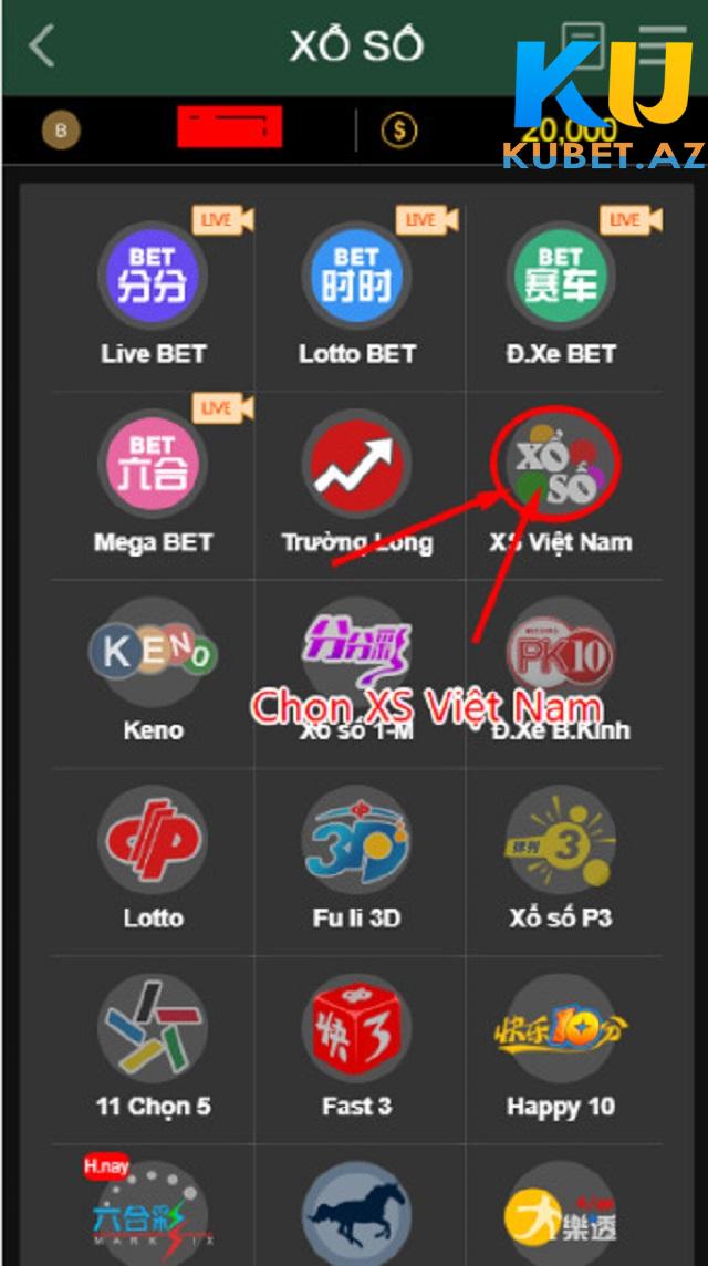 Truy cập vào xổ số tại Kubet