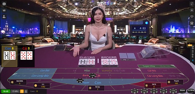 Giao diện chơi bài Baccarat online ở Kubet