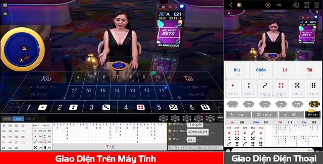 Giao diện cược tài xỉu ở Kubet với MC xinh đẹp